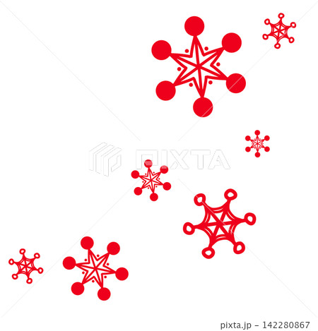 赤色の雪の結晶のイラスト 赤色の雪の結晶のイラスト 142280867