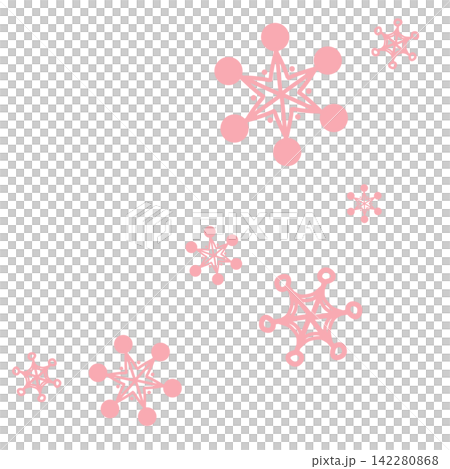 粉紅色雪花插畫 142280868