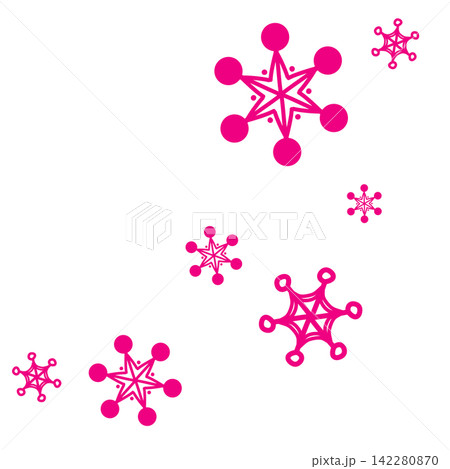 鮮やかなピンク色の雪の結晶のイラスト 鮮やかなピンク色の雪の結晶のイラスト 142280870