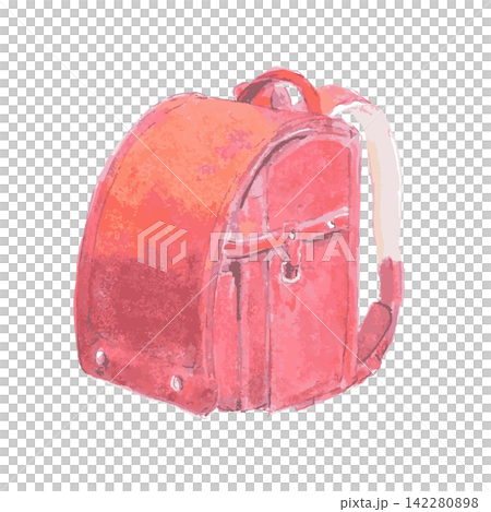 Watercolor-style vector illustration of a red schoolbag (angled view) Watercolor-style vector illustration of a red schoolbag (angled view) 142280898