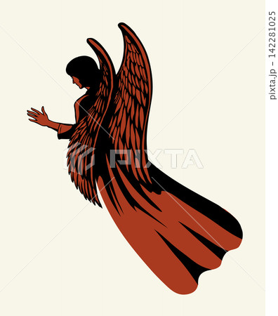 Vector illustration. The Angel. Back view Vector illustration. The Angel. Back view 142281025
