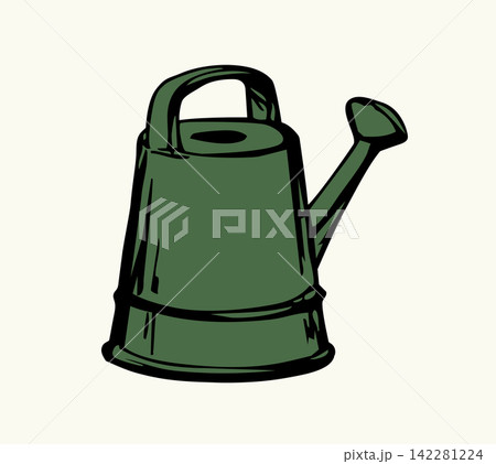 Vector drawing. Garden watering can 142281224
