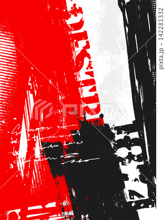 Urban red black grunge typography abstract background 142281332