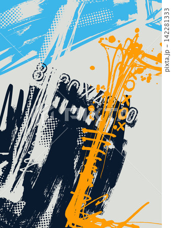 Urban grunge typography background with paint splashes 142281333