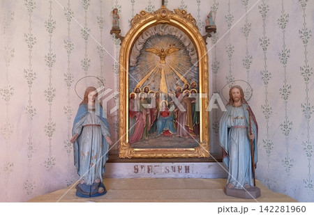 Pentecost, the descent of the Holy Spirit in the chapel in the village Stitar, Croatia Pentecost, the descent of the Holy Spirit in the chapel in the village Stitar, Croatia 142281960