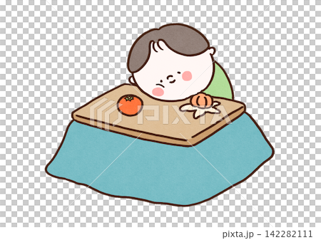 一名男子在暖氣桌下吃橘子時睡著了(慵懶的新年第一天)。 一名男子在暖氣桌下吃橘子時睡著了(慵懶的新年第一天)。 142282111