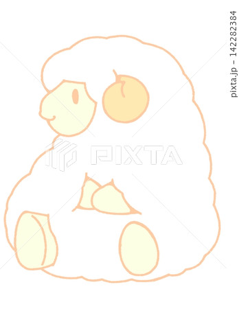 お座りして振り返る羊のキャラクター(白背景・切り抜き・ほのぼの) お座りして振り返る羊のキャラクター(白背景・切り抜き・ほのぼの) 142282384