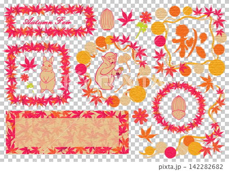 Autumn Washi-style Frame Set Autumn Washi-style Frame Set 142282682