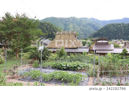 京都府美山のかやぶきの里の新緑風景 京都府美山のかやぶきの里の新緑風景 142282766