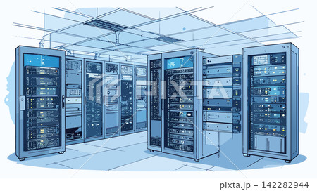Monitoring network traffic in data center server room 142282944