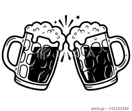 vector beer glass with foam vector beer glass with foam 142283389