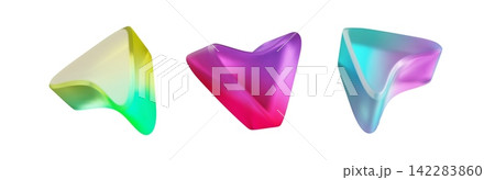 3D colorful glass arrowhead icon vector set, realistic volume transparent glass cursor, different direction pointer 3D colorful glass arrowhead icon vector set, realistic volume transparent glass cursor, different direction pointer 142283860