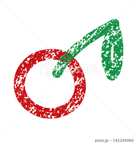 Heart contour pastel with cherry sticker crayon for band lineart drawing. Fruit art design with sour logo illustration for red fun sketch. Marker food pencil with children chalk print for pen. 142284060