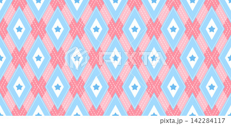 Diamond geometry vintage and circus retro seamless with star pattern baby. Red repeat ornament and grid texture pastel with check textile masquerade. Cute modern tartan and graphic holiday rhomb. Diamond geometry vintage and circus retro seamless with star pattern baby. Red repeat ornament and grid texture pastel with check textile masquerade. Cute modern tartan and graphic holiday rhomb. 142284117