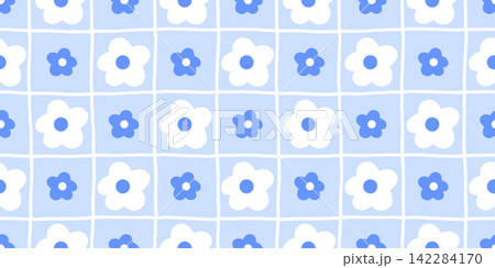 Seamless vector gingham with cute daisy girly for kawaii flower heart. Pattern valentines damask with blossom vintage romantic for wallpaper kids ditsy. Dot fashion pastel with baby pretty. Seamless vector gingham with cute daisy girly for kawaii flower heart. Pattern valentines damask with blossom vintage romantic for wallpaper kids ditsy. Dot fashion pastel with baby pretty. 142284170