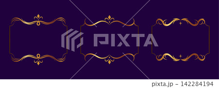 Ornament western wedding with game luxury gold for line decoration frame. Border element emblem with graphic design royal for invitation collection business. Illustration elegant luxurious. Ornament western wedding with game luxury gold for line decoration frame. Border element emblem with graphic design royal for invitation collection business. Illustration elegant luxurious. 142284194