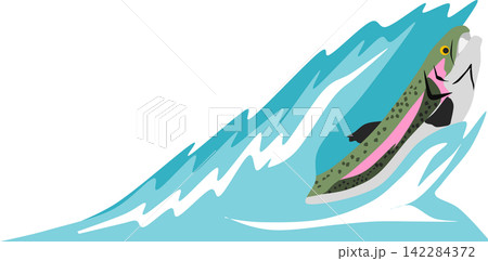 ニジマスのイラスト 142284372