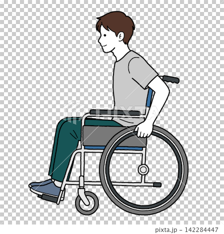 A man in a wheelchair - side A man in a wheelchair - side 142284447
