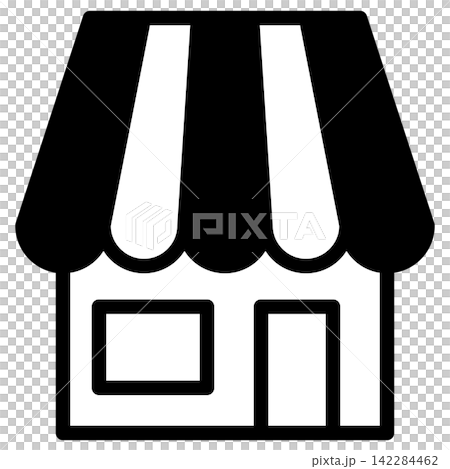Simple monochrome icon of a store building Simple monochrome icon of a store building 142284462