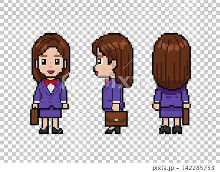 Pixel art of a working woman (in a purple suit) Pixel art of a working woman (in a purple suit) 142285753
