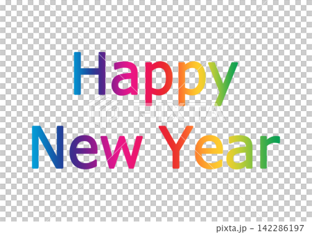 Decorative lettering: HAPPY NEW YEAR 142286197