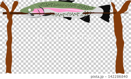 烤虹鱒魚插圖 烤虹鱒魚插圖 142286840