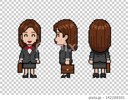 Smiling working woman with brown hair Smiling working woman with brown hair 142289301