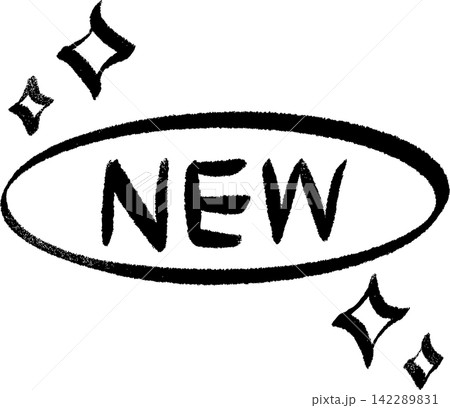 NEWアイコン 大文字 手描きペイントタッチ キラキラ付き 黒 NEWアイコン 大文字 手描きペイントタッチ キラキラ付き 黒 142289831