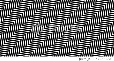 Black and white nested zigzag optical pattern 142289988