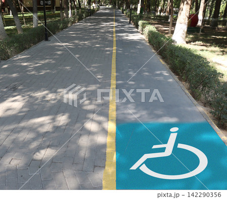 bicycle parking sign on the road bicycle parking sign on the road 142290356