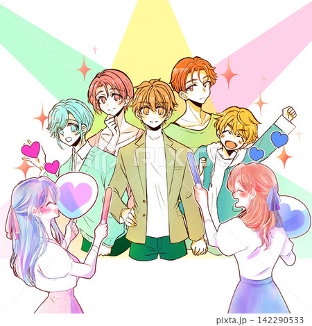 アイドルグループ　5人組　ライト　キラキラ　ファン 142290533