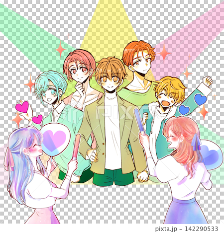 アイドルグループ　5人組　ライト　キラキラ　ファン 142290533