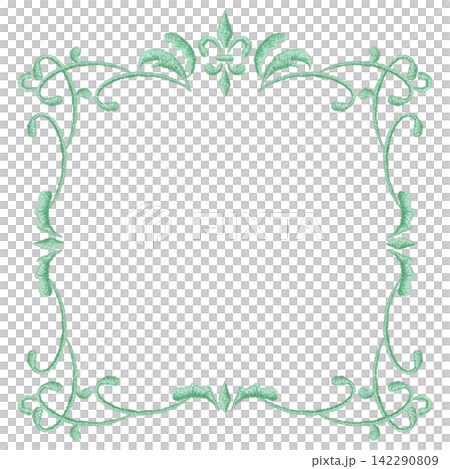 [Classical Decorated Frame] Hand-Embroidered Illustration Material 142290809