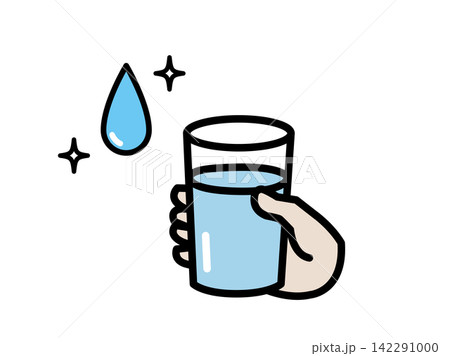 コップに入った水のイラスト 142291000