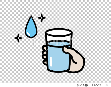 コップに入った水のイラスト 142291000