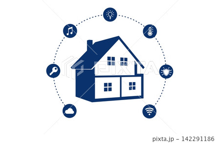 Smart home automation network background vector illustration 142291186