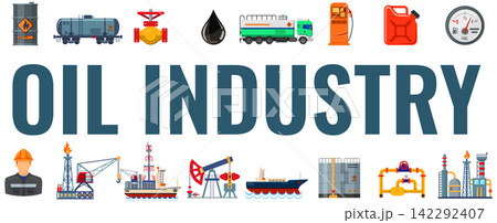 Oil Industry Typography Banner Oil Industry Typography Banner 142292407