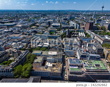 High angle wide horizontal aerial drone photograph of city center, Antoniterkirche, Oper Koln, Colonius TV tower, and urban skyline in Cologne, North Rhine-Westphalia, Germany, Central Europe High angle wide horizontal aerial drone photograph of city center, Antoniterkirche, Oper Koln, Colonius TV tower, and urban skyline in Cologne, North Rhine-Westphalia, Germany, Central Europe 142292662