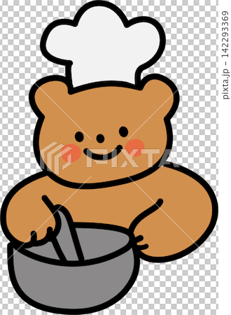 Chef Bear Whisking in Bowl Chef Bear Whisking in Bowl 142293369