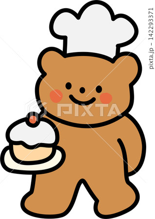Chef Bear with Cupcake 142293371