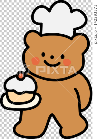 Chef Bear with Cupcake Chef Bear with Cupcake 142293371