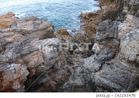 大岩海岸にある「大岩」。青森県西津軽郡深浦町。岩の島の風景 大岩海岸にある「大岩」。青森県西津軽郡深浦町。岩の島の風景 142293476
