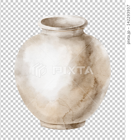 Roman ceramic jar. Watercolor illustration of a rustic ancient pottery vessel isolated on background. Antique Mediterranean clipart for classical, historical, Greek and Roman inspired designs. Roman ceramic jar. Watercolor illustration of a rustic ancient pottery vessel isolated on background. Antique Mediterranean clipart for classical, historical, Greek and Roman inspired designs. 142293937