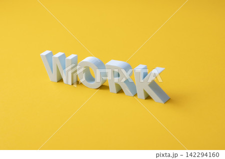 Work, employment and workplace concept with white 3D letters Work, employment and workplace concept with white 3D letters 142294160