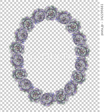 Watercolor eye flower oval wreath with violet peonies. Purple green petals create a gothic botanical frame design. Great for greeting card and invitation. Magic art suits Halloween poster and print. Watercolor eye flower oval wreath with violet peonies. Purple green petals create a gothic botanical frame design. Great for greeting card and invitation. Magic art suits Halloween poster and print. 142295681