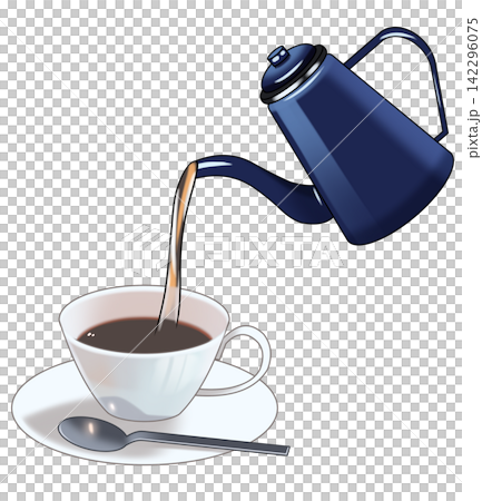 Pouring coffee illustration Pouring coffee illustration 142296075