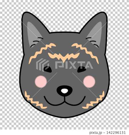 Vector illustration of a Kai Ken dog's face (front view) Vector illustration of a Kai Ken dog's face (front view) 142296131