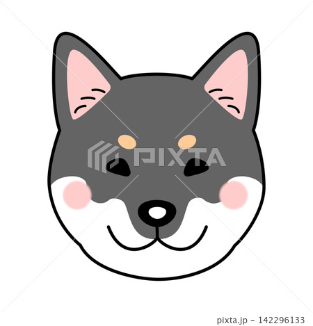四国犬の顔(正面)のベクターイラスト 四国犬の顔(正面)のベクターイラスト 142296133