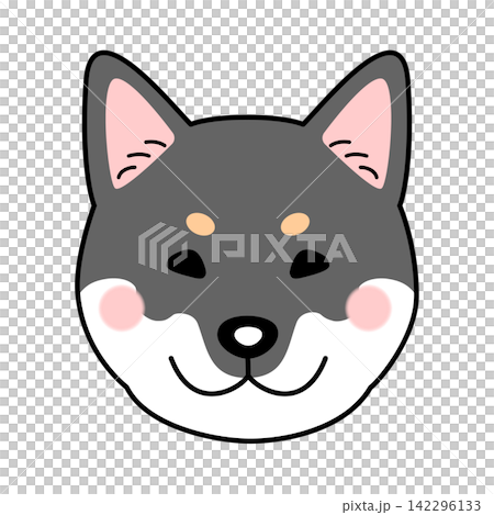 四国犬の顔(正面)のベクターイラスト 四国犬の顔(正面)のベクターイラスト 142296133