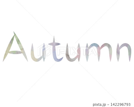 水彩風ベクター・Autumn文字・スモーキーカラー 142296793
